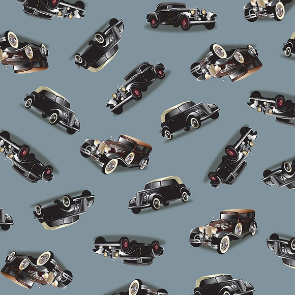 Antique Car Show Fabric by Timeless Treasures, Classic Cars, Old Cars