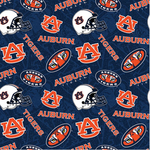 11" x 44" Auburn Tigers, Auburn University Fabric, Licensed NCAA Fabric Cotton