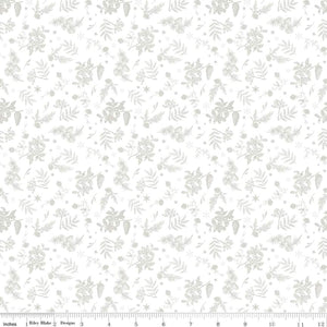 Peace on Earth Sprigs Fabric by Riley Blake, Christmas Fabric, White on White