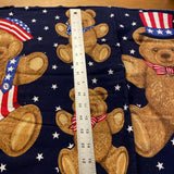 Wamsutta Hallmark Cotton Patriotic Appliques Teddy Bears Fabric Panel
