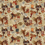 Yellowstone Western Ways Tan, Fabric by Benartex, Western Fabric