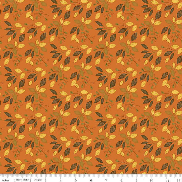 Adel in Autumn Fabric by Riley Blake, Orange Fall Fabric