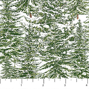 Alpine Winter Pine Trees Fabric by Northcott, Winter Fabric