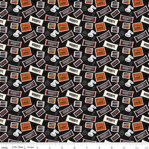 Celebrate with Hershey Halloween Candy Toss Black Fabric by Riley Blake Designs