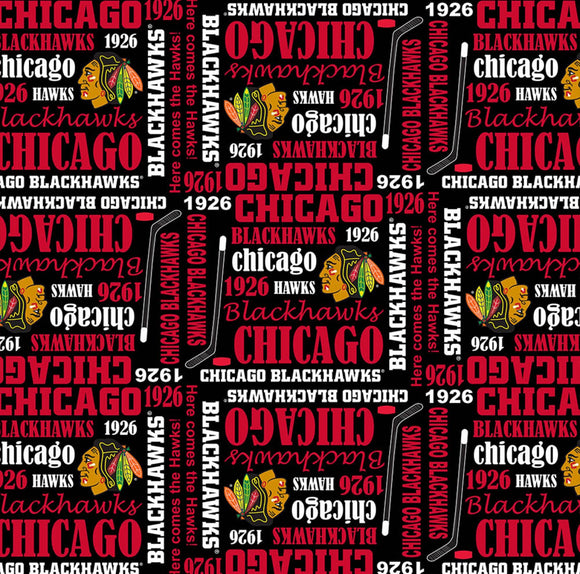 Chicago Blackhawks Fabric, Licensed NHL Cotton Fabric