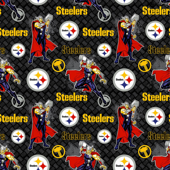 Pittsburgh Steelers, Thor Fabric, Licensed NFL Fabric, Marvel Comics