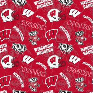 University of Wisconsin Badgers Fabric by the Yard, Licensed NCAA fabric