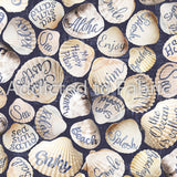 11" x 44" Welcome to the Beach Fabric by Timeless Treasures, Words on Seashells, Shells
