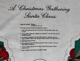 A Christmas Gathering Santa Claus Fabric Panel for Standing Stuffed Santa