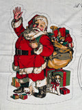 A Christmas Gathering Santa Claus Fabric Panel for Standing Stuffed Santa