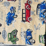 Antique Cars on Light Tan Background Fabric by Cranston Print Works, Cotton