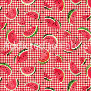 18" x 22" (Fat) One in a Melon Watermelon Fabric, Timeless Treasures, Ants, Gingham