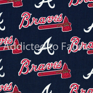 10" x 58" Atlanta Braves Fabric, MLB, Cotton Fabric