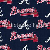 13" x 58" Atlanta Braves Fabric, MLB, Cotton Fabric