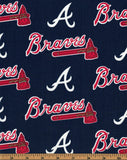 11" x 58" Atlanta Braves Fabric, MLB, Cotton Fabric