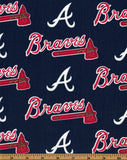 10" x 58" Atlanta Braves Fabric, MLB, Cotton Fabric