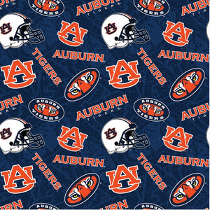 14" x 44" Auburn Tigers, Auburn University Fabric, Licensed NCAA Fabric Cotton