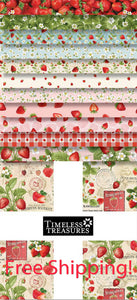 Berry Sweet 10" Square Layer Cake, 42 Squares by Timeless Treasures, Strawberry Fabric