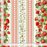 Berry Sweet 11 inch Stripe Fabric by Timeless Treasures, Strawberry Fabric