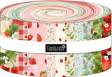 Berry Sweet Strawberry Fabric Jelly Roll by Timeless Treasures, 40 strips - 2.5" wide