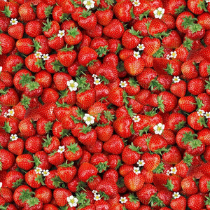 Berry Sweet Packed Sweet Strawberries Fabric by Timeless Treasures