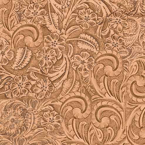 Big Sky Country Fabric by Michael Miller, Tooled Leather on Caramel, Western Fabric