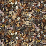 Packed Buttons Fabric by Timeless Treasures, Quilting Fabric, Vintage Buttons