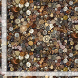 Packed Buttons Fabric by Timeless Treasures, Quilting Fabric, Vintage Buttons