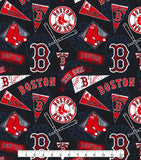 11" x 58" Boston Red Sox Fabric, Licensed MLB, Cotton Fabric
