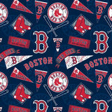 11" x 58" Boston Red Sox Fabric, Licensed MLB, Cotton Fabric