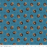 33" x 44" Only You Smokey Bear Fabric by Riley Blake Designs, Head Toss Cadet Blue