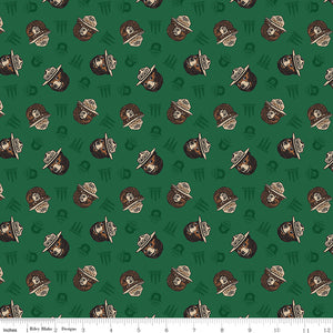 Only You Smokey Bear Fabric by Riley Blake Designs, Toss Forest Green