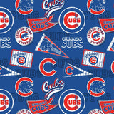 12" x 58" Chicago Cubs Fabric, Vintage, Retro, MLB, Cotton Fabric,