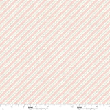 Christmas Magic Bias Stripe Fabric by Blank Quilting Corp, Ivory and Pink #2024-22