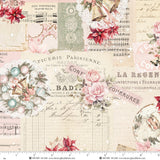 Christmas Magic Collage Fabric by Blank Quilting Corp, Quilting Fabric, Ivory and Pink #2015-41