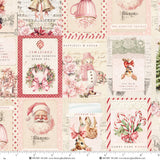 Christmas Magic Labels Fabric by Blank Quilting Corp, Quilting Fabric, Ivory and Pink #2016-41