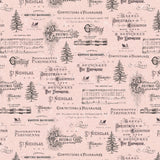 Christmas Magic Typography Fabric by Blank Quilting Corp, Pink and Black #2025-22