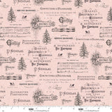 Christmas Magic Typography Fabric by Blank Quilting Corp, Pink and Black #2025-22