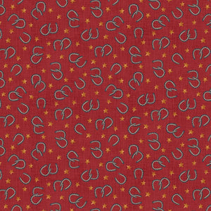 Cottonwood Stables Horseshoe Allover Fabric by Henry Glass, Horseshoes, Red