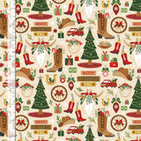 Cowboy Christmas Fabric by Timeless Treasures, Western Holiday