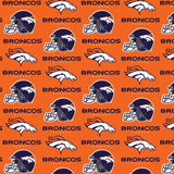 16" x 58" Denver Broncos Fabric, Licensed NFL Cotton Fabric