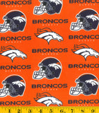16" x 58" Denver Broncos Fabric, Licensed NFL Cotton Fabric