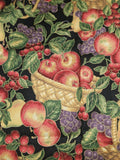 Fruit and Baskets Fabric, Cranston Print Works, Apples, Grapes