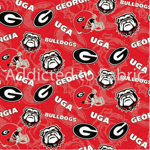 7" x 44" University of Georgia Bulldogs Fabric