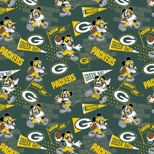8" x 44" Green Bay Packers Fabric, Disney Mickey Mouse Fabric