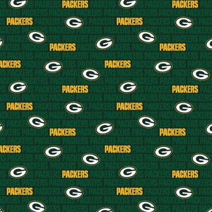 6" x 58" Green Bay Packers Fabric, Licensed NFL Cotton Fabric