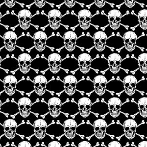 Halloween Spirit Glowing Skulls Black Fabric by Kanvas Studio for Benartex