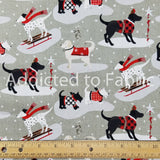 9" x 44" Holiday Road Trip, Christmas Dogs Fabric by Studio E, Labradors