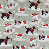 9" x 44" Holiday Road Trip, Christmas Dogs Fabric by Studio E, Labradors