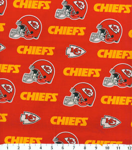 24" X 58"  Kansas City Chiefs Fabric, Licensed NFL Fabric